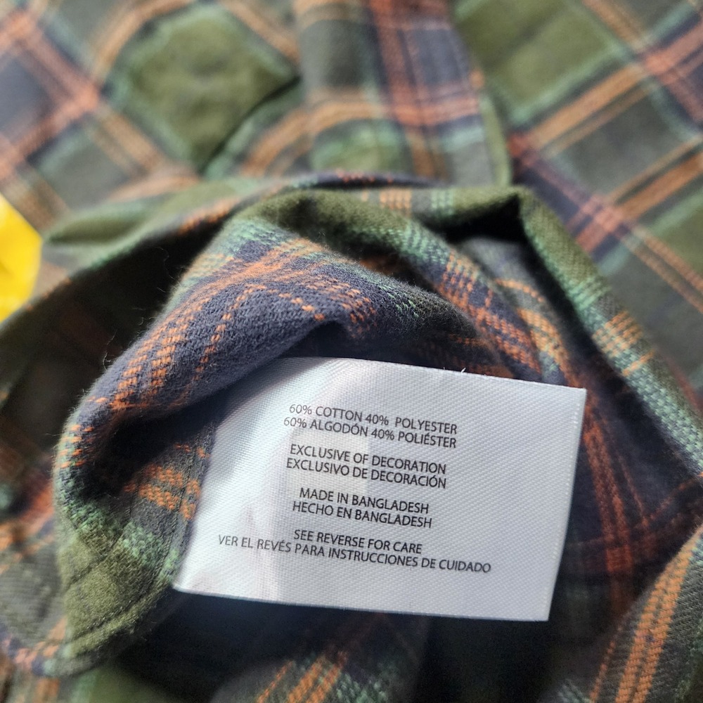 Eddie Bauer Men Plaid Flannel Shirt Green Size Medium M Long Sleeve Button Down - Picture 3 of 7